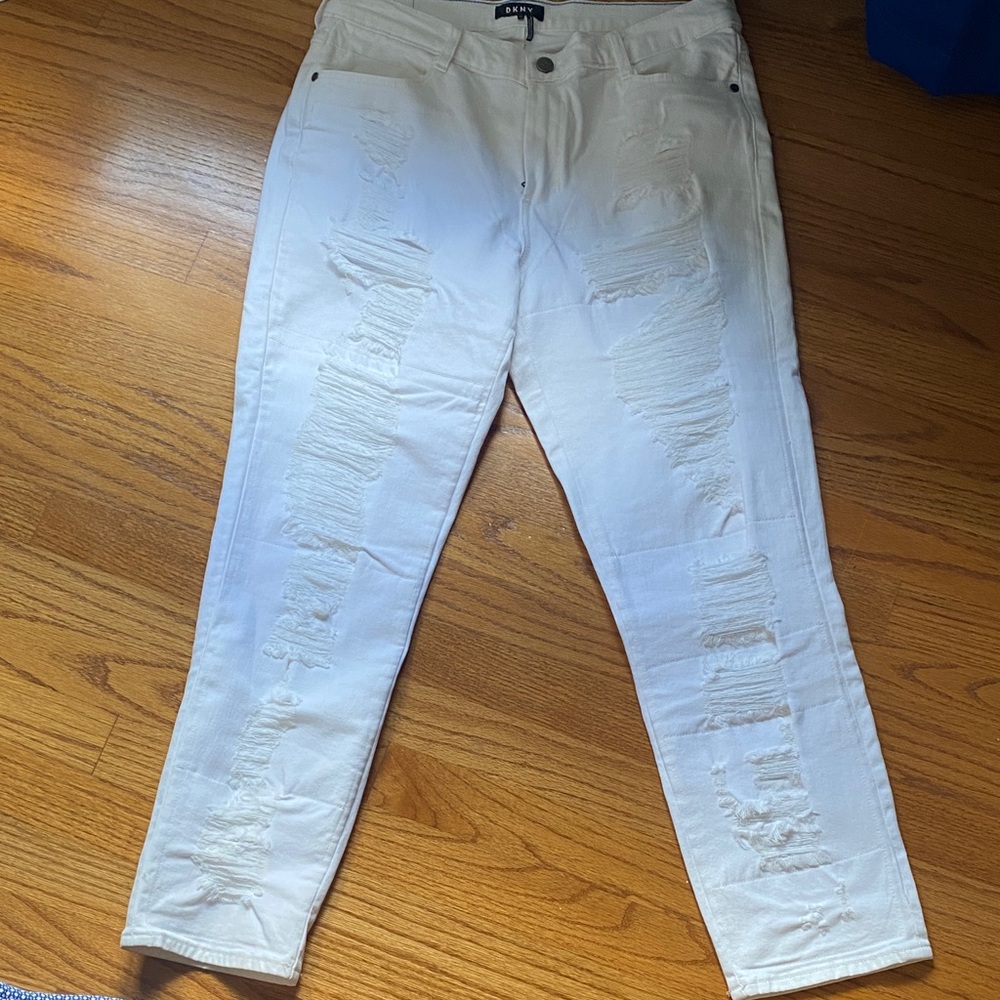 DKNY White Denim Pants